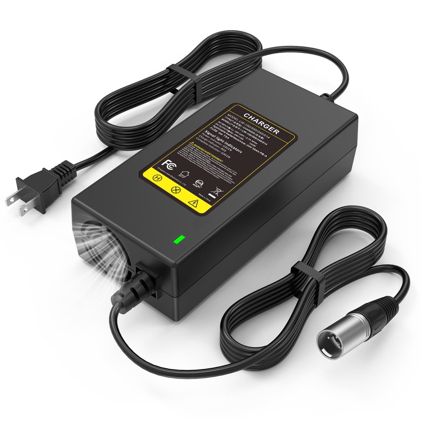 29V 5A 3-Pin Male XLR Charger for Lakematic, Pride, Jazzy, Drive, Scooters - New