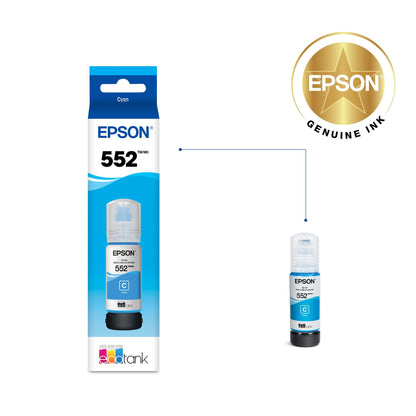 3 Pack Epson 552 EcoTank Ink Bottle Cyan T552220-S for ET-8500 ET-8550 Printers -NEW!