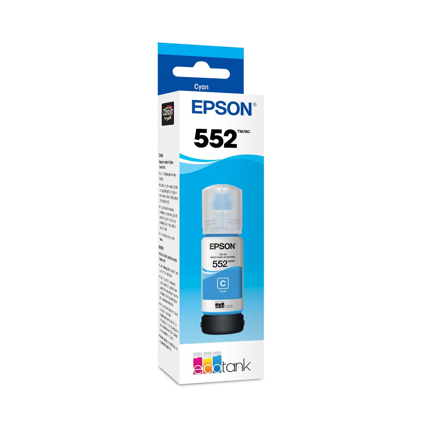 3 Pack Epson 552 EcoTank Ink Bottle Cyan T552220-S for ET-8500 ET-8550 Printers -NEW!