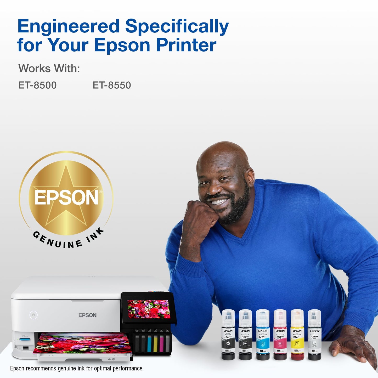 3 Pack Epson 552 EcoTank Ink Bottle Cyan T552220-S for ET-8500 ET-8550 Printers -NEW!
