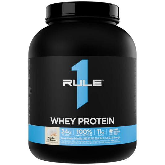 Rule1 Protein Whey Protein Powder Van Ice Cream 68 Servings, 24g Protein-exp. 11/26!