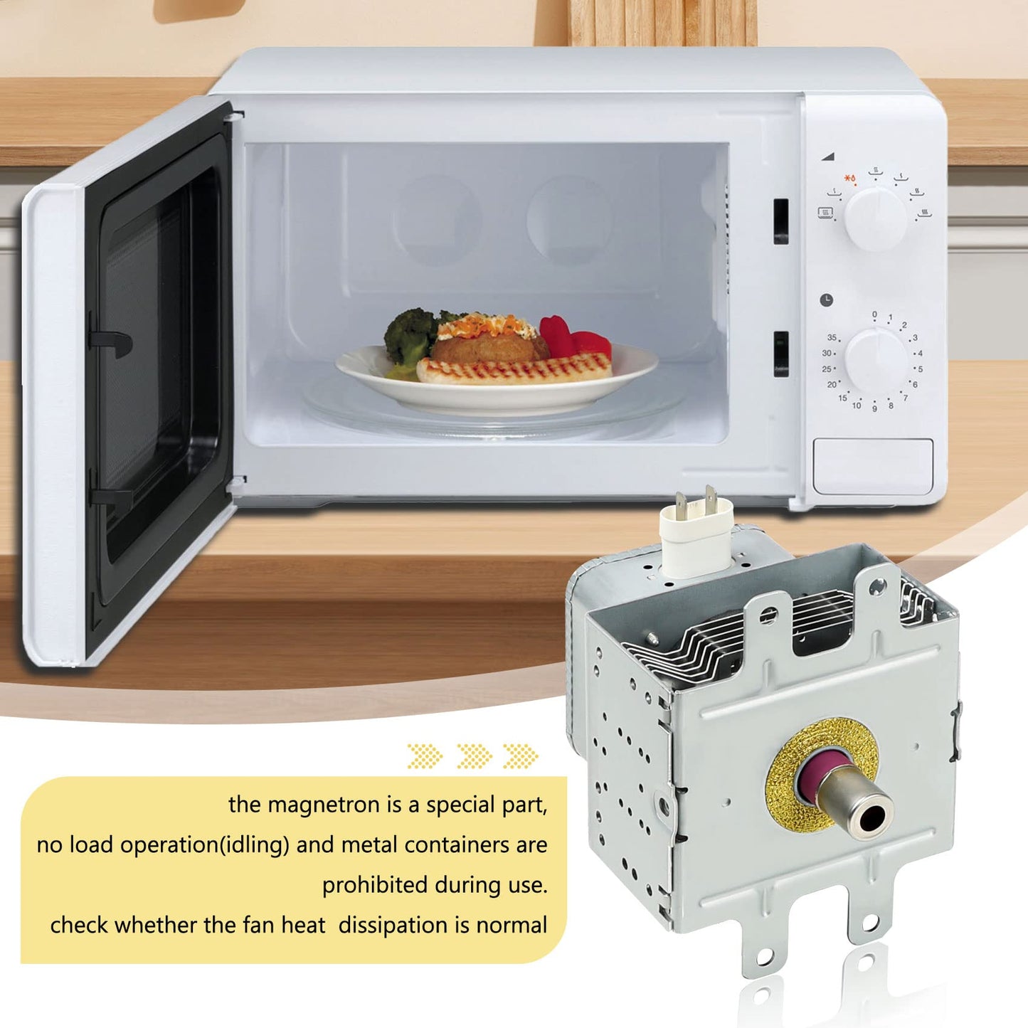 OM75P-21-ESGN Microwave Magnetron for Samsung ME SMH Models, OEM Compatible, New