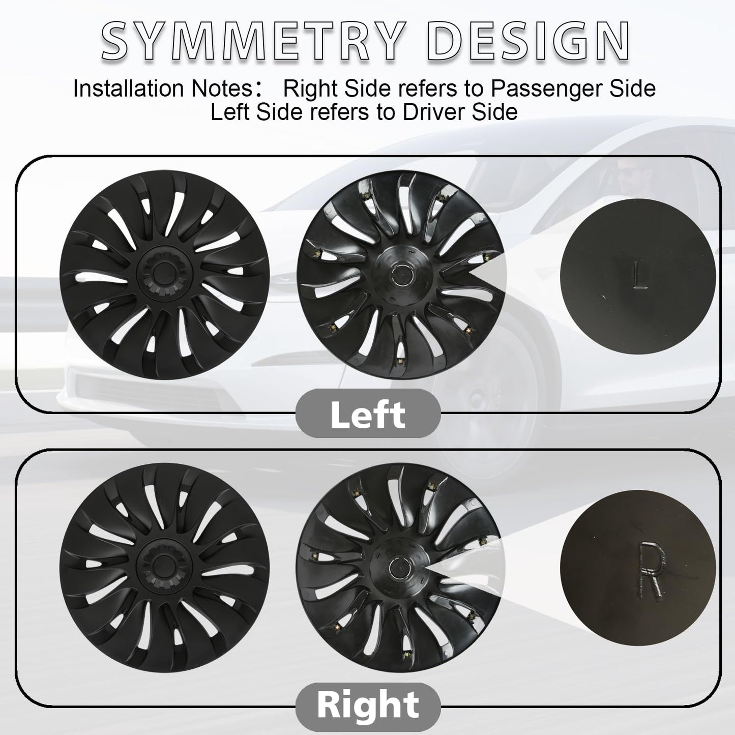 19 Inch Wheel Covers for Tesla Model Y 2024 Accessories, 4 Pcs Rim Protectors - NEW!