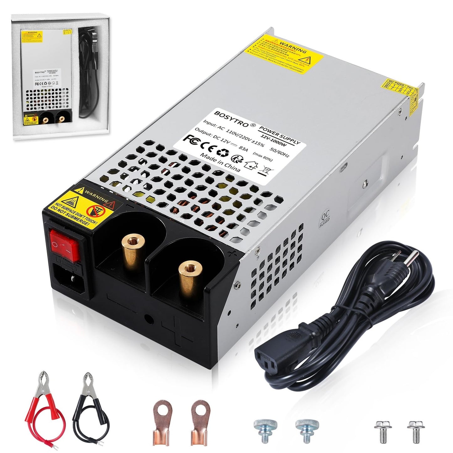 12V 1000W Switching Power Supply Adapter for LED Strip, CCTV, Motor Pump  - NEW!