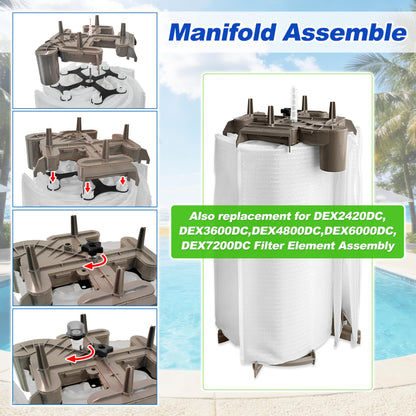 Byenins DEX2400C Filter Manifold Replacement for Hayward Pro-Grid DE Filters - NEW!