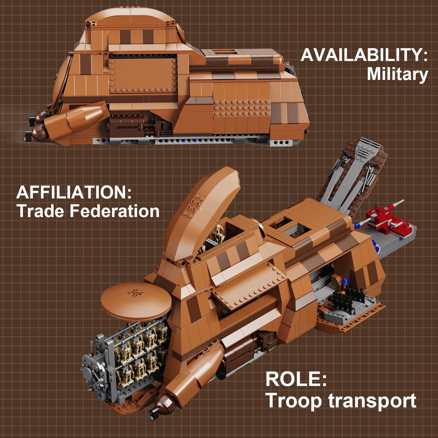 BuildingBoat Trade Federation Droid Ship Multi Troop Transport Kit for Kids - NEW!