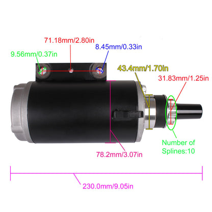 Evinrude Johnson OMC Starter Motor 120HP-140HP Bideli 12V CCW Gear 10 Teeth- NEW!