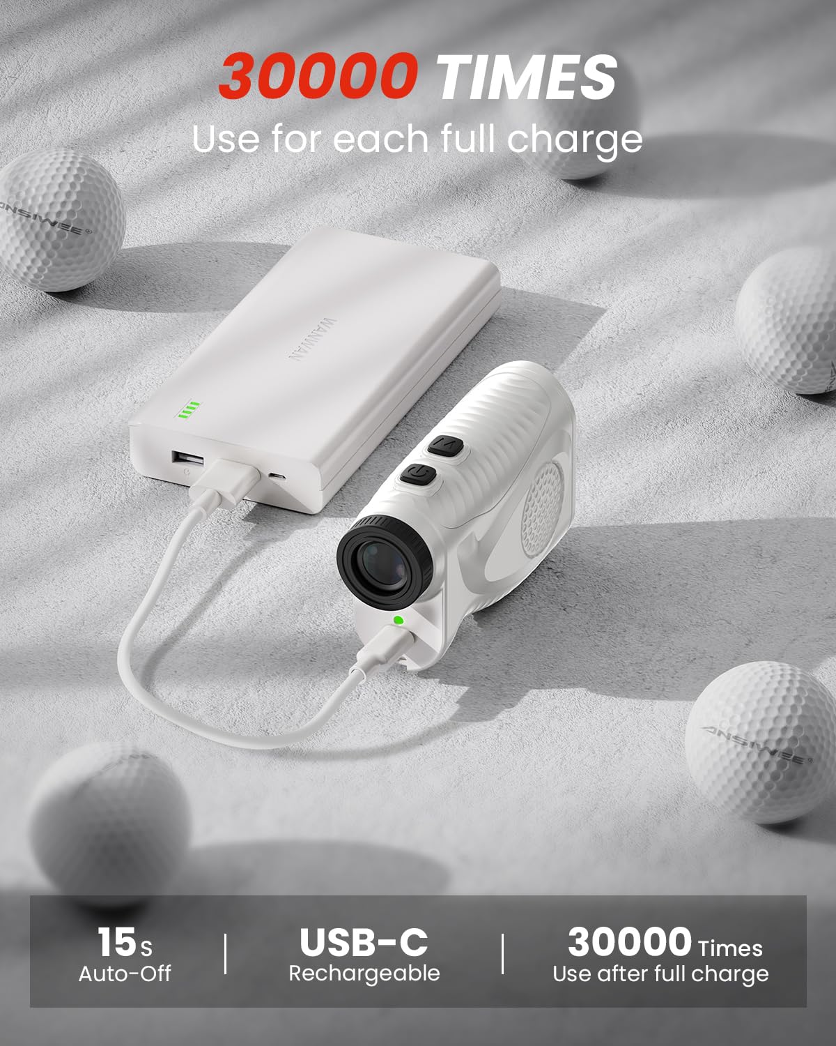 ANSIWEE 7X Golf Laser Rangefinder with Slope Switch & Flag Lock, USGA Legal