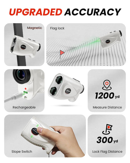 ANSIWEE 7X Golf Laser Rangefinder with Slope Switch & Flag Lock, USGA Legal