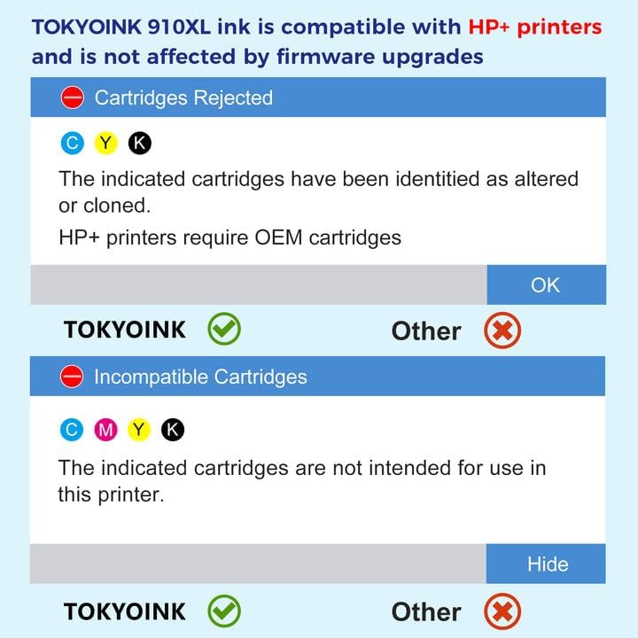 910XL Replacement Ink Cartridges for HP Printers - 4 Pack by MR.INK - NEW!