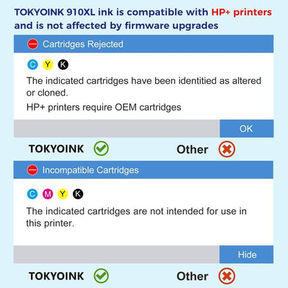 910XL Replacement Ink Cartridges for HP Printers - 4 Pack by MR.INK - NEW!