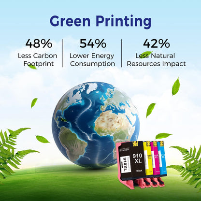 910XL Replacement Ink Cartridges for HP Printers - 4 Pack by MR.INK - NEW!