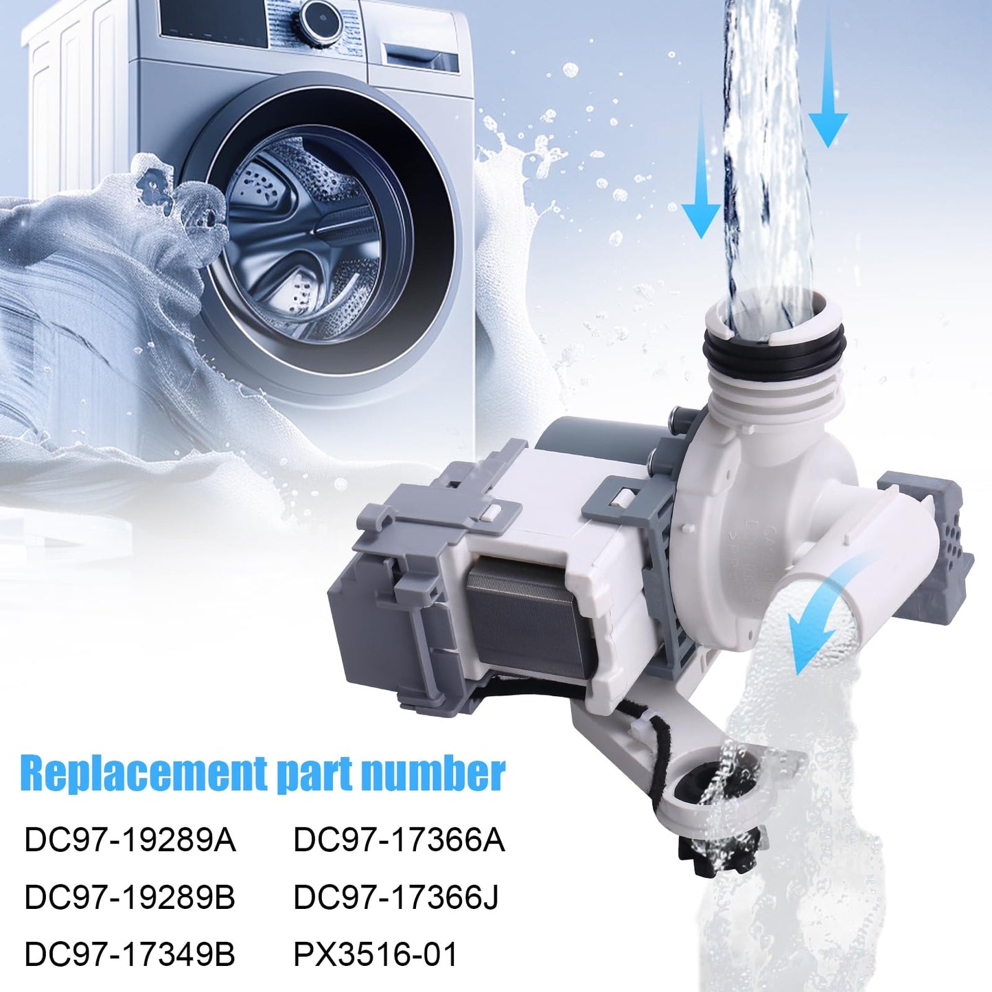 DC97-19289F Washer Drain Pump Assembly Replacement for Samsung Models OEM - NEW!
