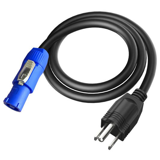 NEMA 5-15P to PowerCON Cable 20A 3 Pin Extension Cord for Stage Lighting 3.2FT - NEW!