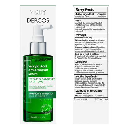Vichy Dercos Salicylic Acid Anti-Dandruff Scalp Treatment, 3oz for Flakes - NEW!