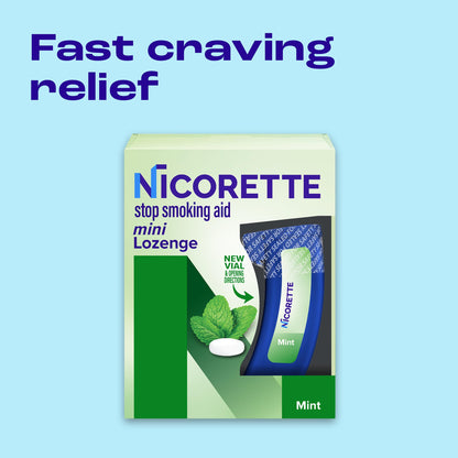 Nicorette Mini Nicotine Lozenges 2mg Mint ,101 Count for Curbing Cravings - exp07/27