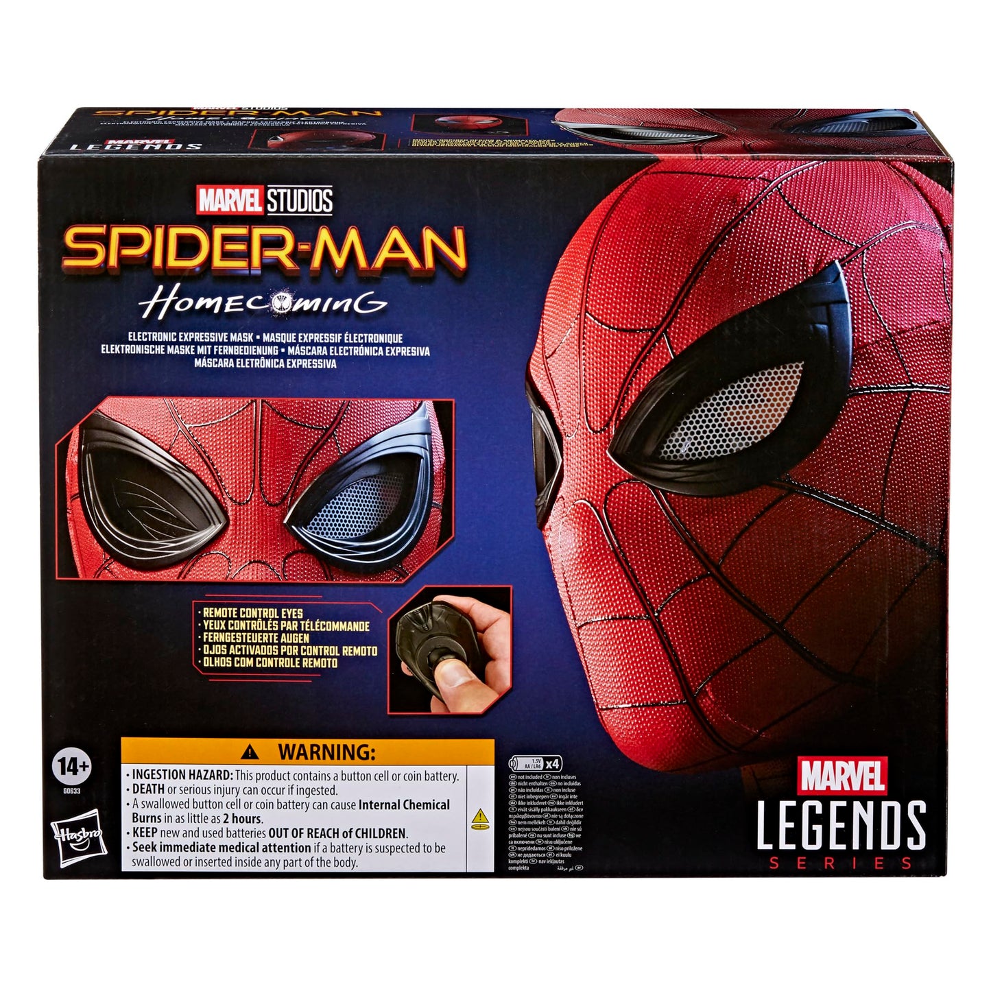 Spider-Man Homecoming Electronic Expressive Mask, Premium Roleplay Gear - New!
