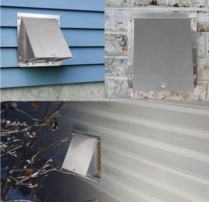 8 Inch Stainless Steel Wall Vent Hood with Screen & Damper for Exhaust Air - NEW!