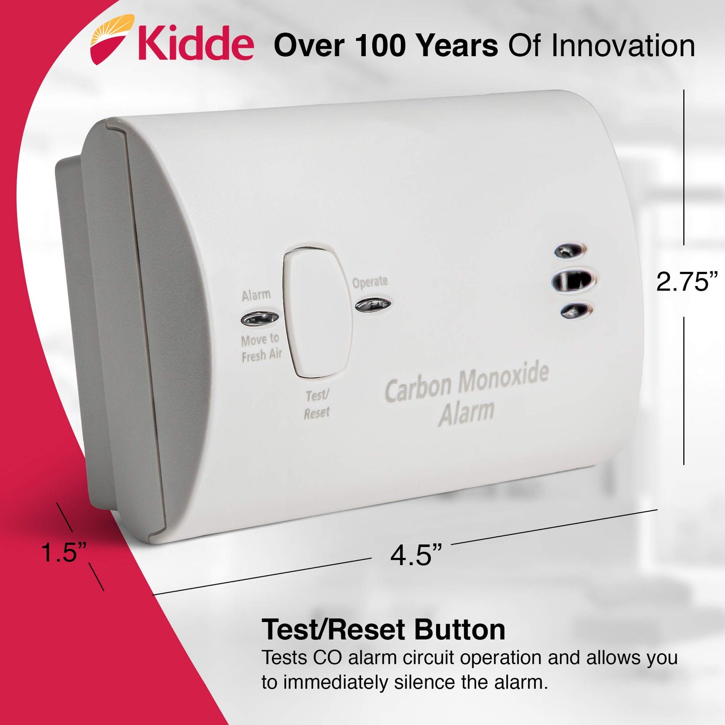 Kidde Carbon Monoxide Detector KN-COB-LP2, AA Battery, Portable, (2 pack) - New!