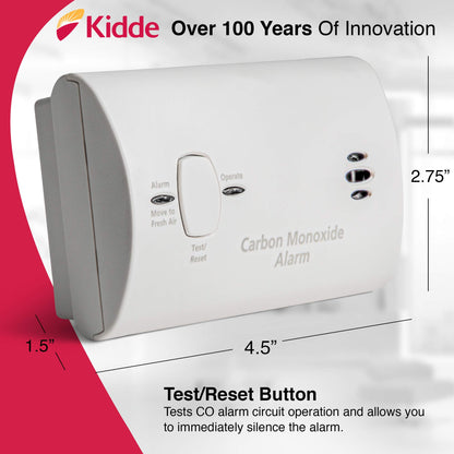 Kidde Carbon Monoxide Detector KN-COB-LP2, AA Battery, Portable, (2 pack) - New!