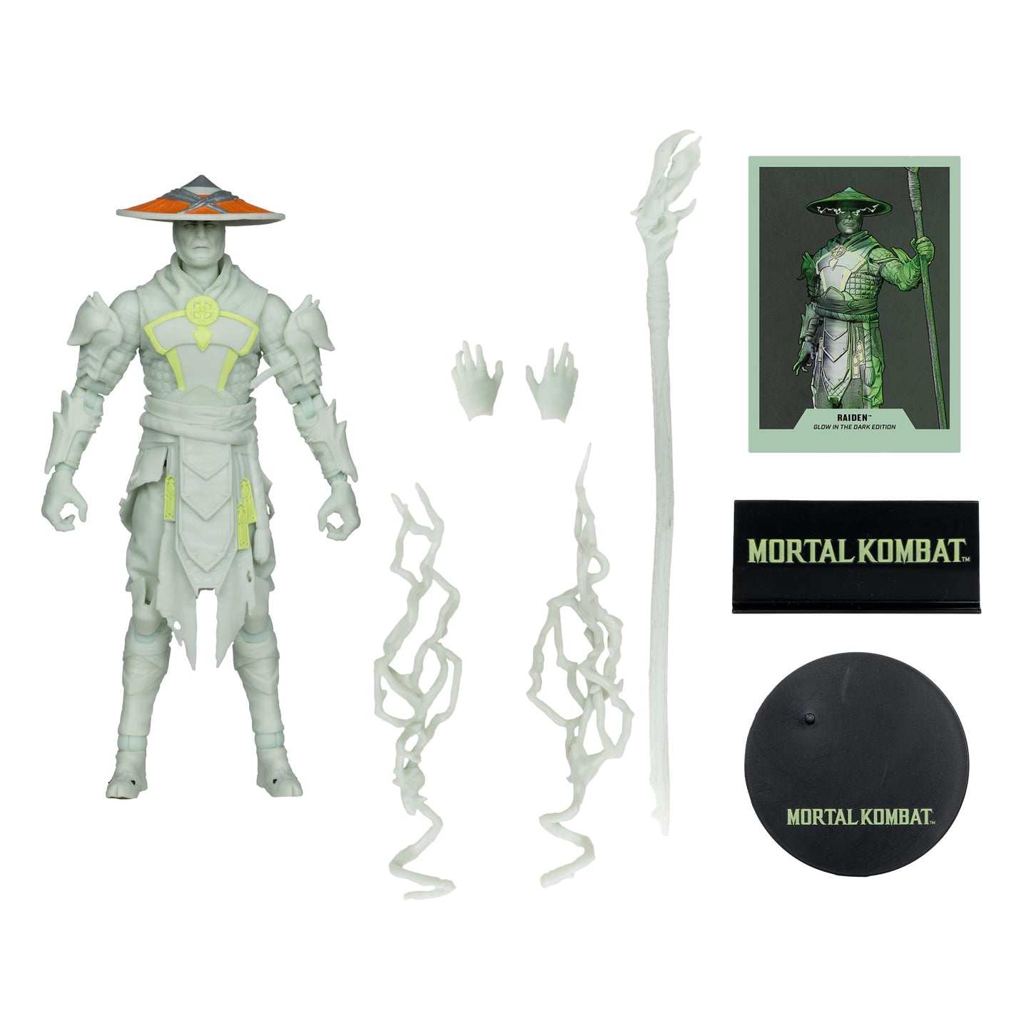 Mortal Kombat Raiden Glow in The Dark Gold Label 7in Action Figure Toys - New!