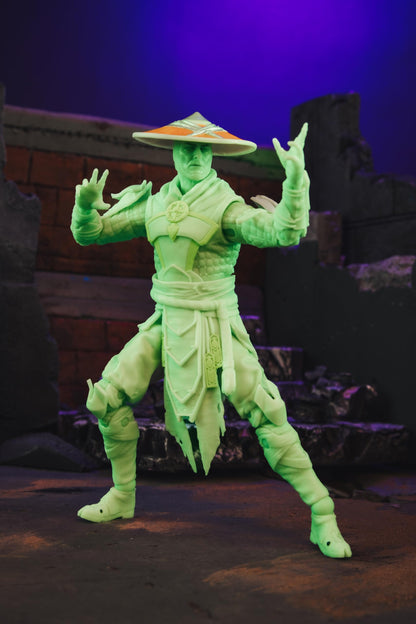 Mortal Kombat Raiden Glow in The Dark Gold Label 7in Action Figure Toys - New!