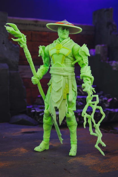 Mortal Kombat Raiden Glow in The Dark Gold Label 7in Action Figure Toys - New!