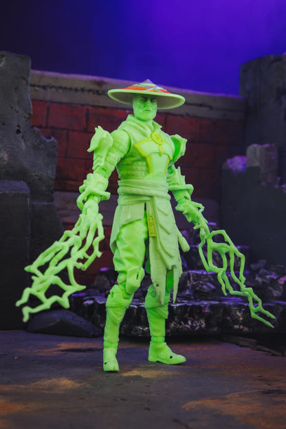 Mortal Kombat Raiden Glow in The Dark Gold Label 7in Action Figure Toys - New!