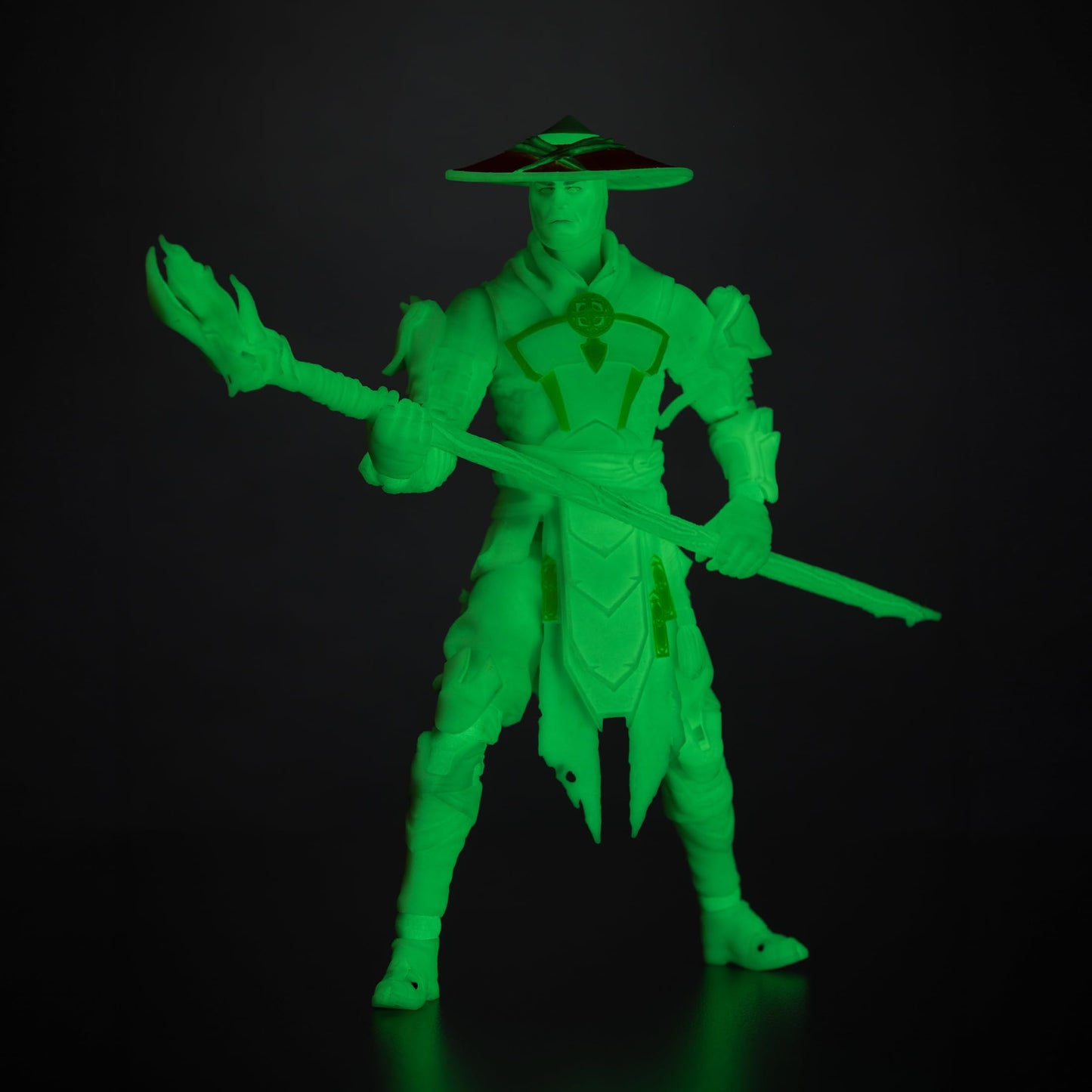 Mortal Kombat Raiden Glow in The Dark Gold Label 7in Action Figure Toys - New!