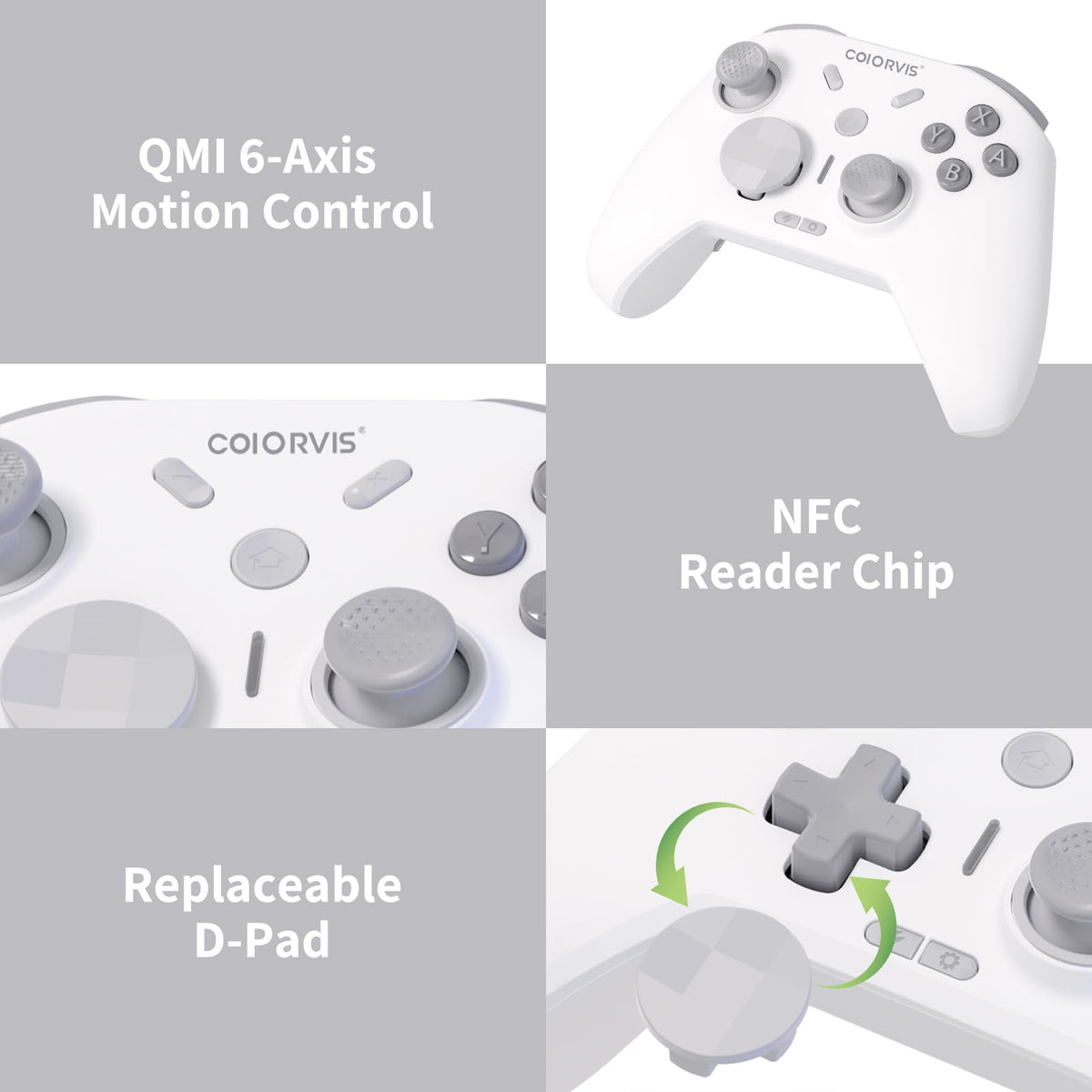 COIORVIS Wireless Controller for Switch/PC,Joystick, HD Vibration, 6 Axis Gyro - NEW!