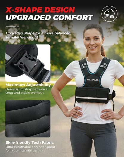 BAGAIL Adjustable Weighted Vest for Women 12-18 lbs, Pink Rucking Gear - NEW!