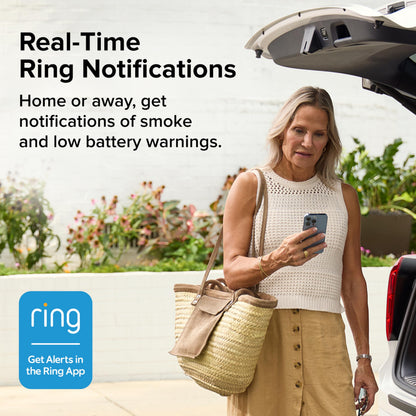 Kidde RGSAR-RW Wired + Battery Smart WiFi Smoke Alarm with Ring Alerts - New!