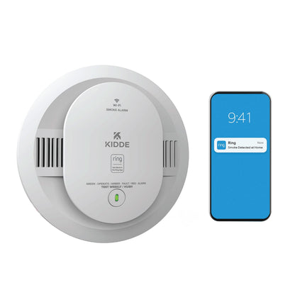 Kidde RGSAR-RW Wired + Battery Smart WiFi Smoke Alarm with Ring Alerts - New!