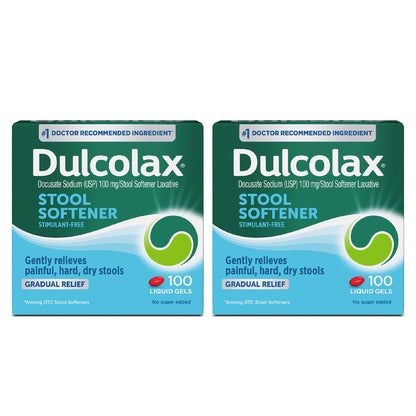 Dulcolax Stool Softener Laxative, Gel capsules, 2 Pack - 200 Count, Exp. 02/28