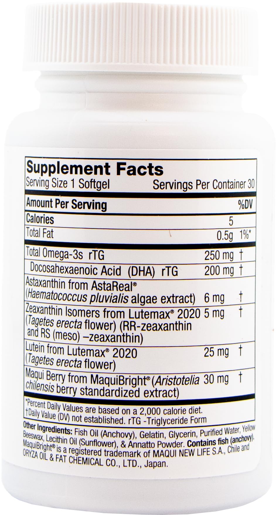 Oasis TEARS VISION Eye Supplement Softgels with Maqui Berry, Lutein, DHA 30ct - NEW!