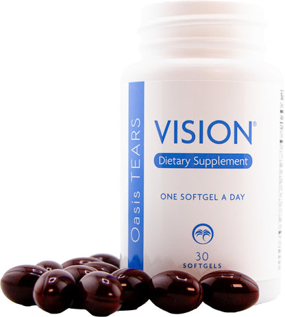 Oasis TEARS VISION Eye Supplement Softgels with Maqui Berry, Lutein, DHA 30ct - NEW!