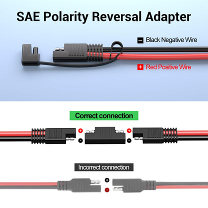 2PACK -7-Way Trailer Plug to 2-Pin SAE Adapter Cable, 10 AWG, 2 FT, 12V RV - BRAND NEW!