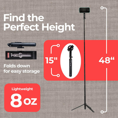 Magnetic Tripod & Selfie Stick with Bluetooth Remote Foldable - NEW!