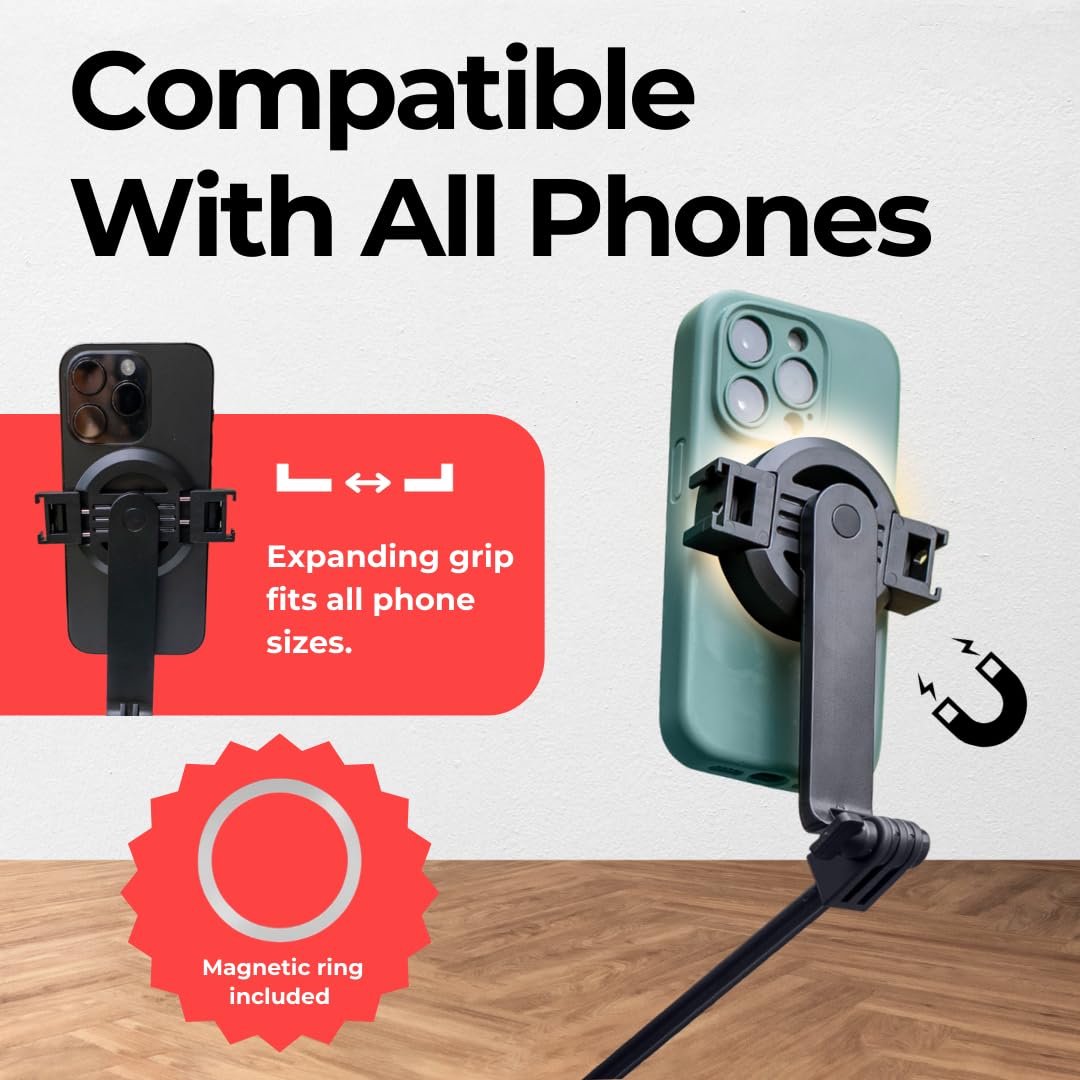 Magnetic Tripod & Selfie Stick with Bluetooth Remote Foldable - NEW!