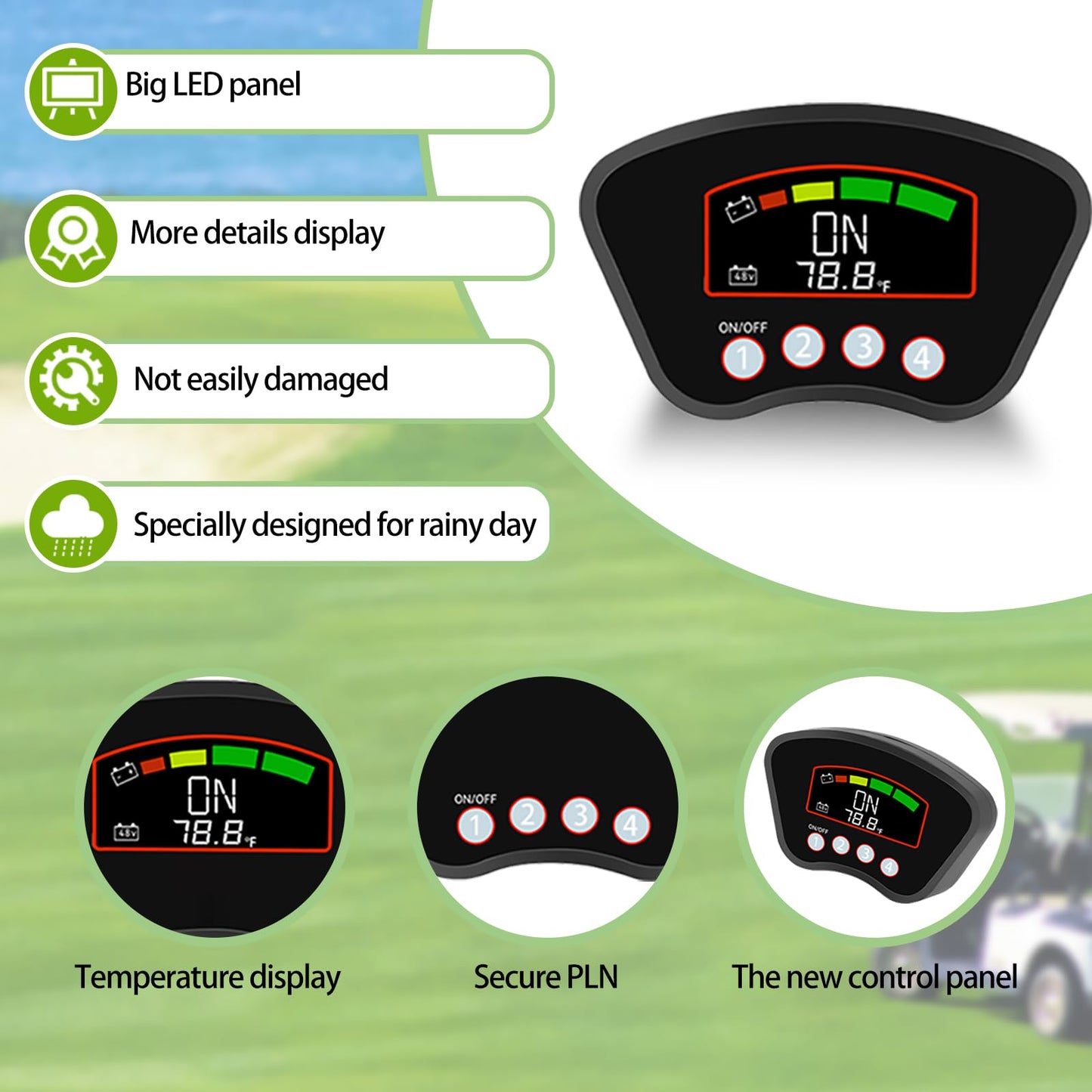 Keyless Golf Cart Ignition Switch Remote PIN Pad for EZGO Club Car Yamaha, New!