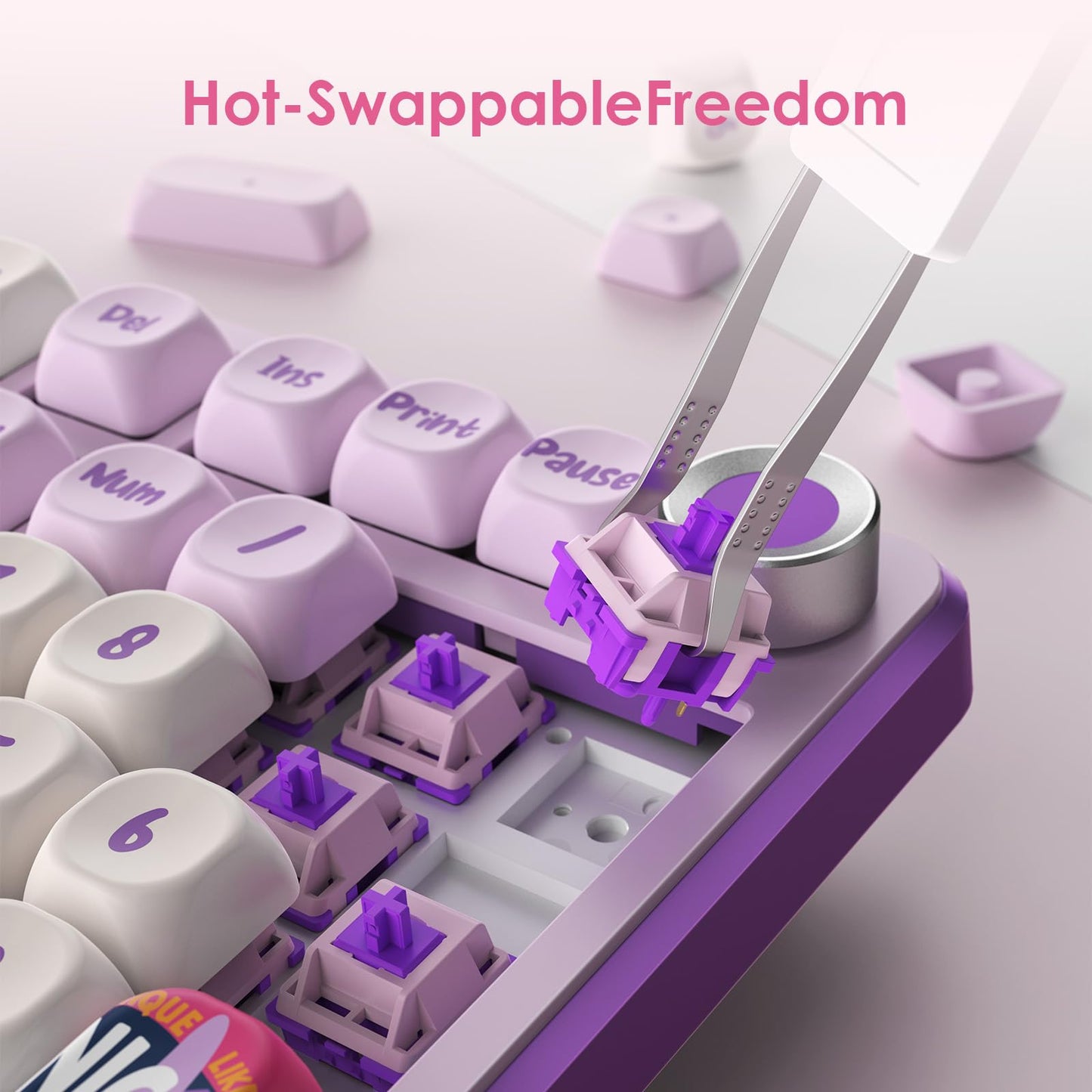 My Little Pony Wireless Mechanical Keyboard - RGB Gaming, 101 Keys, Purple, New!