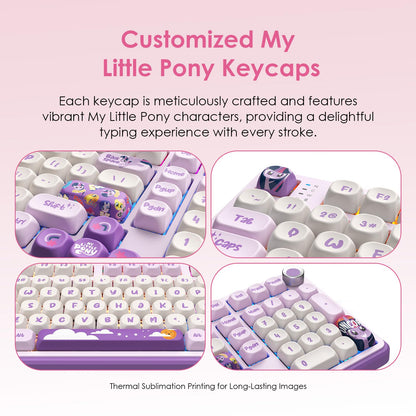 My Little Pony Wireless Mechanical Keyboard - RGB Gaming, 101 Keys, Purple, New!