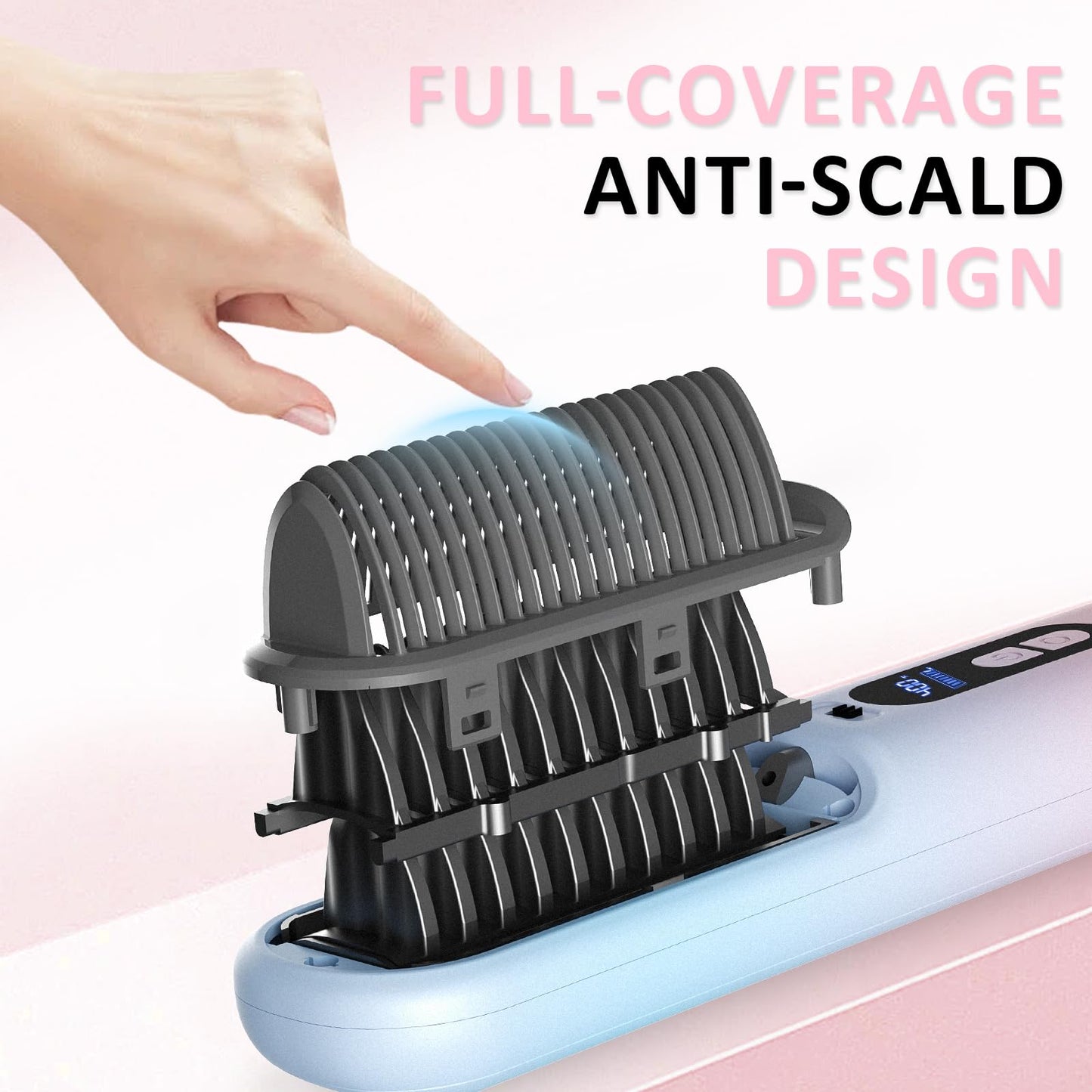 BEAUTYOVO TSA-Friendly Cordless Hair Straightener Brush - Travel Ready Styling Tool - NEW!