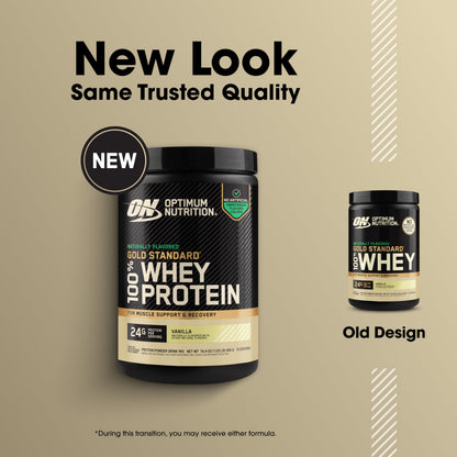 Optimum Nutrition Gold Standard Whey Protein Powder, Vanilla, 1.02LB - 24g Protein