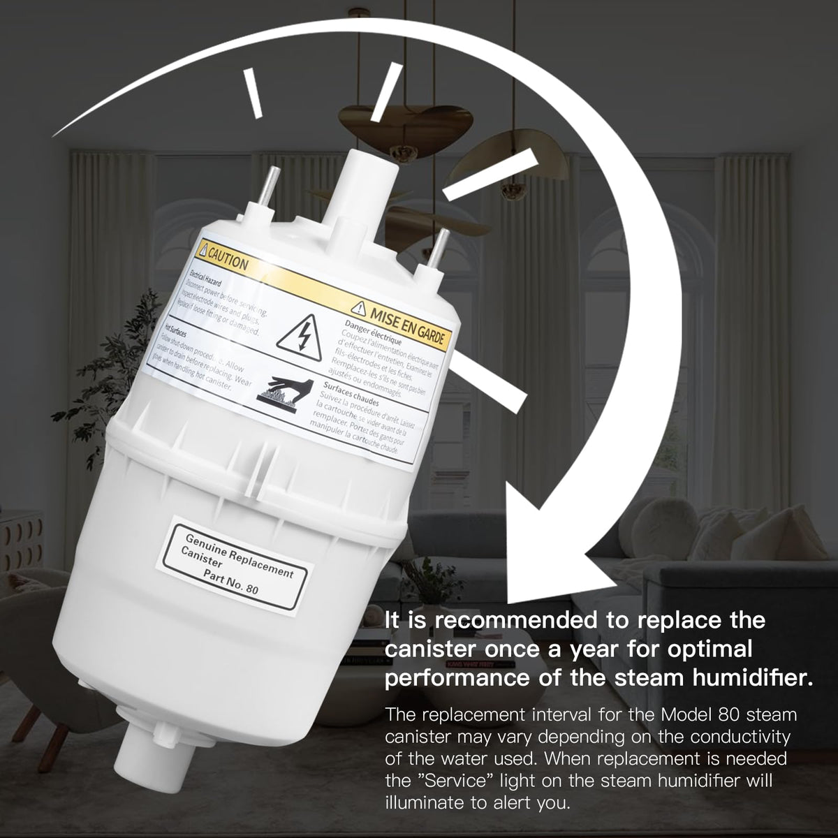 80 Replacement Canister AprilAire 800 Humidifier, Durable & Leak-Proof -NO ORING - NEW!