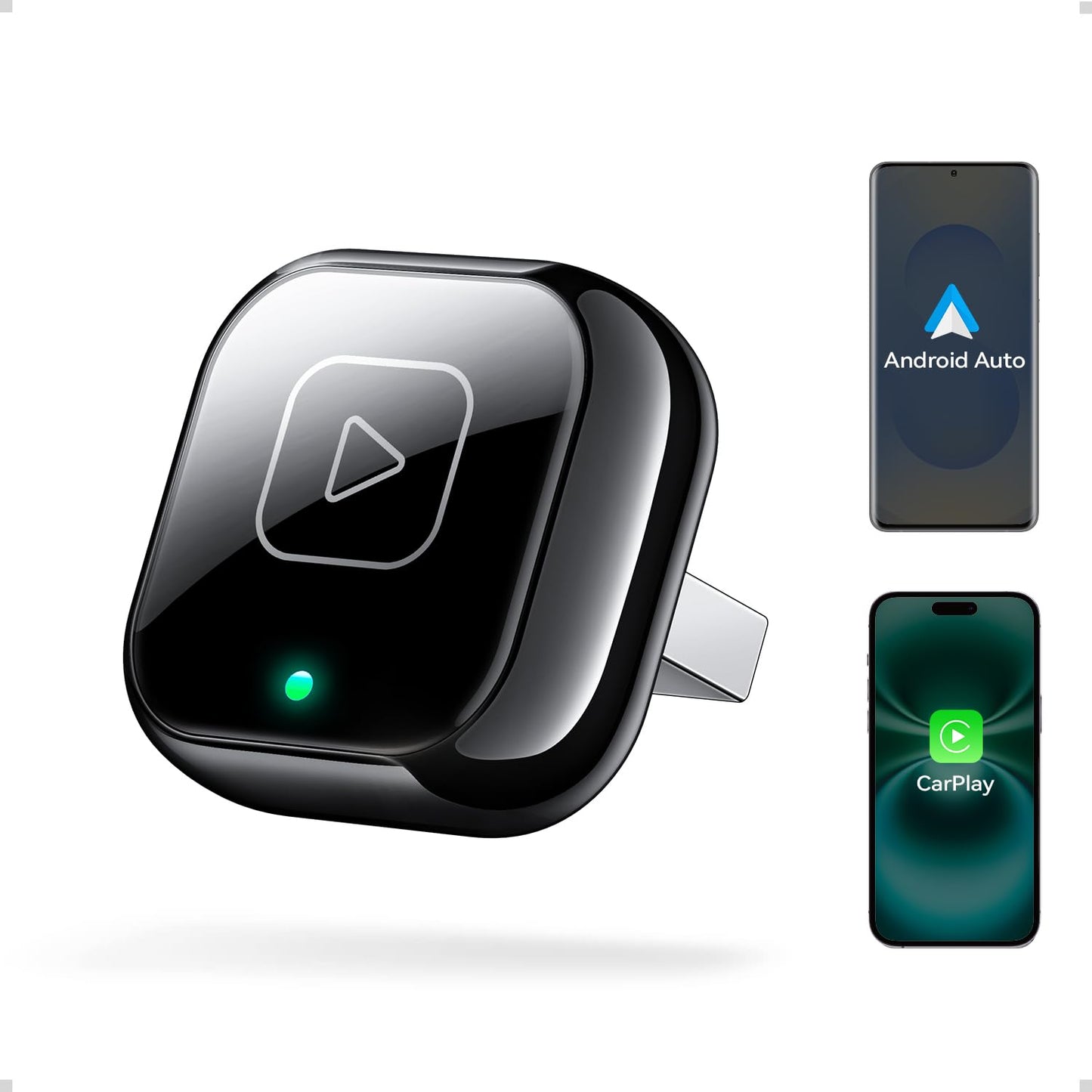 Mavlou Wireless Carplay & Android Auto Adapter Mini, Metal Design, Plug & Play