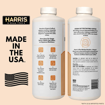 HARRIS Coffee Machine Descaler, 32 fl oz (2 Pack), Universal Cleaning Solution - NEW!