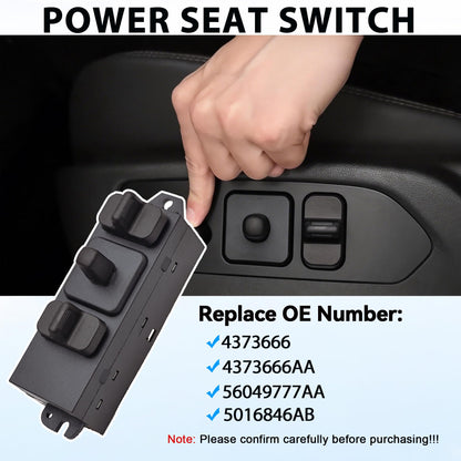 Power Seat Switch Front Driver Side for Chrysler Dodge Jeep 1989-2010 - NEW!