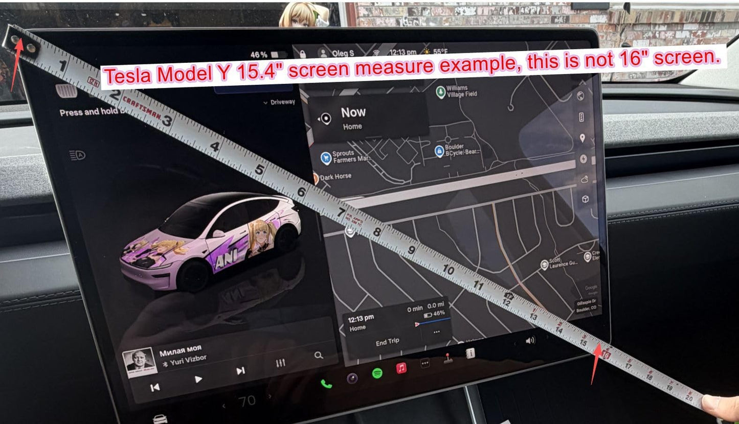 2-Pack Tesla Model Y Juniper 2026 Screen Protector 16" + 8" Tempered Glass - NEW!