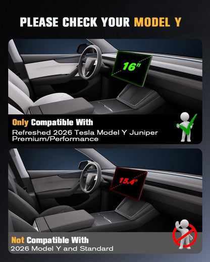 2-Pack Tesla Model Y Juniper 2026 Screen Protector 16" + 8" Tempered Glass - NEW!